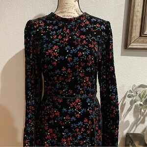 Draper James black velvet floral midi dress